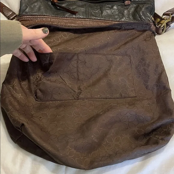Fossil |Heritage |"Long Live Vintage"|Two-Tone | Leather |Crossbody/Shoulder Bag - Picture 12 of 16